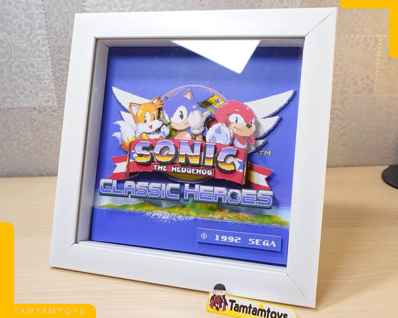 3D Retro Games Diorama Frame: Sonic The Hedgehog Classic Heroes - 20x20cm with music