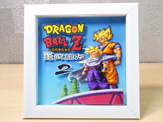 3D Retro Games Diorama Frame: Dragonball Z Butoden 2 title scene - 20x20cm with MUSIC