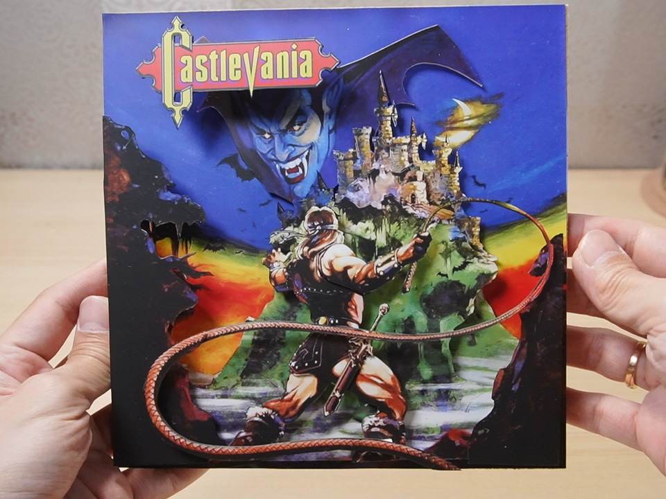 3D Retro Games Diorama Frame: Castlevania Cover - 20x20cm with Music