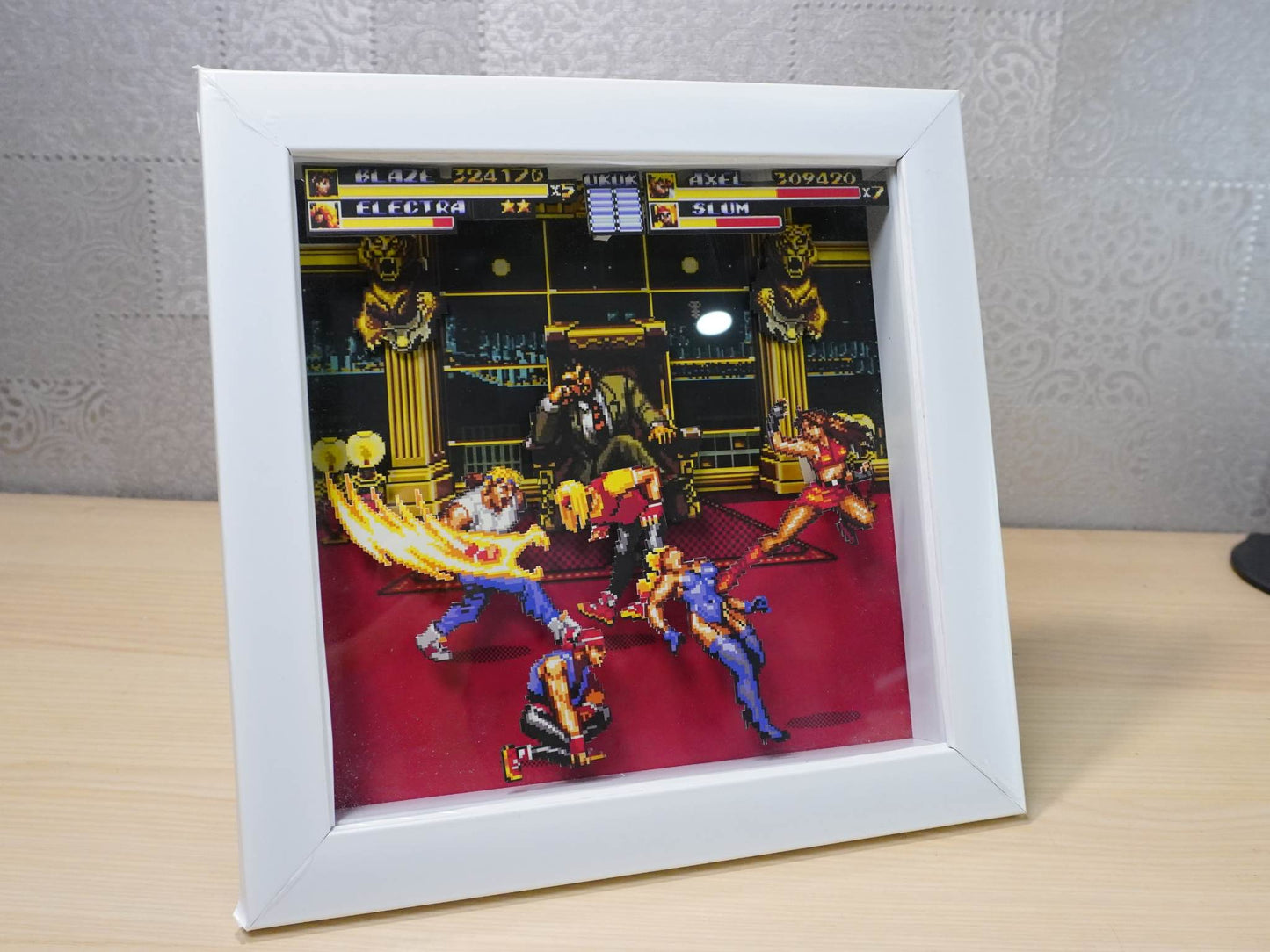 3D Retro Games Diorama Frame: Streets of Rage - Mr. X Scene - 20x20cm with Music