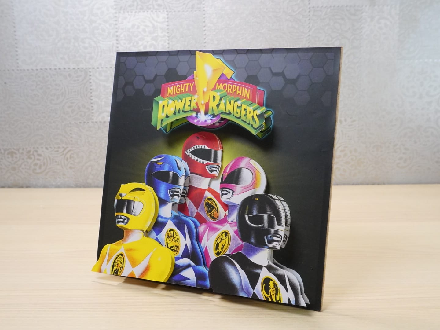 3D Retro Games Diorama Frame: Mighty Morphin Power Rangers SNES Cover - 20x20cm with music