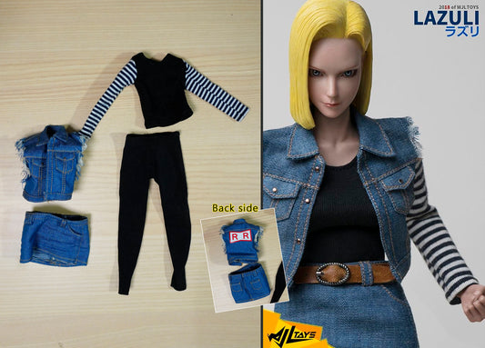 Part 1:6 - Cloth set Android 18 (Lazuli) WJL Toys for action figure scale 1:6